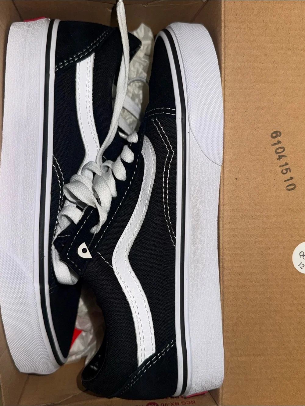 Vans Black and White Low-Top Skate Sneakers
